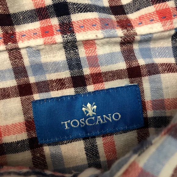 Toscano Cotton Linen shirt by Patrick Assaraf XL - Picture 3 of 5